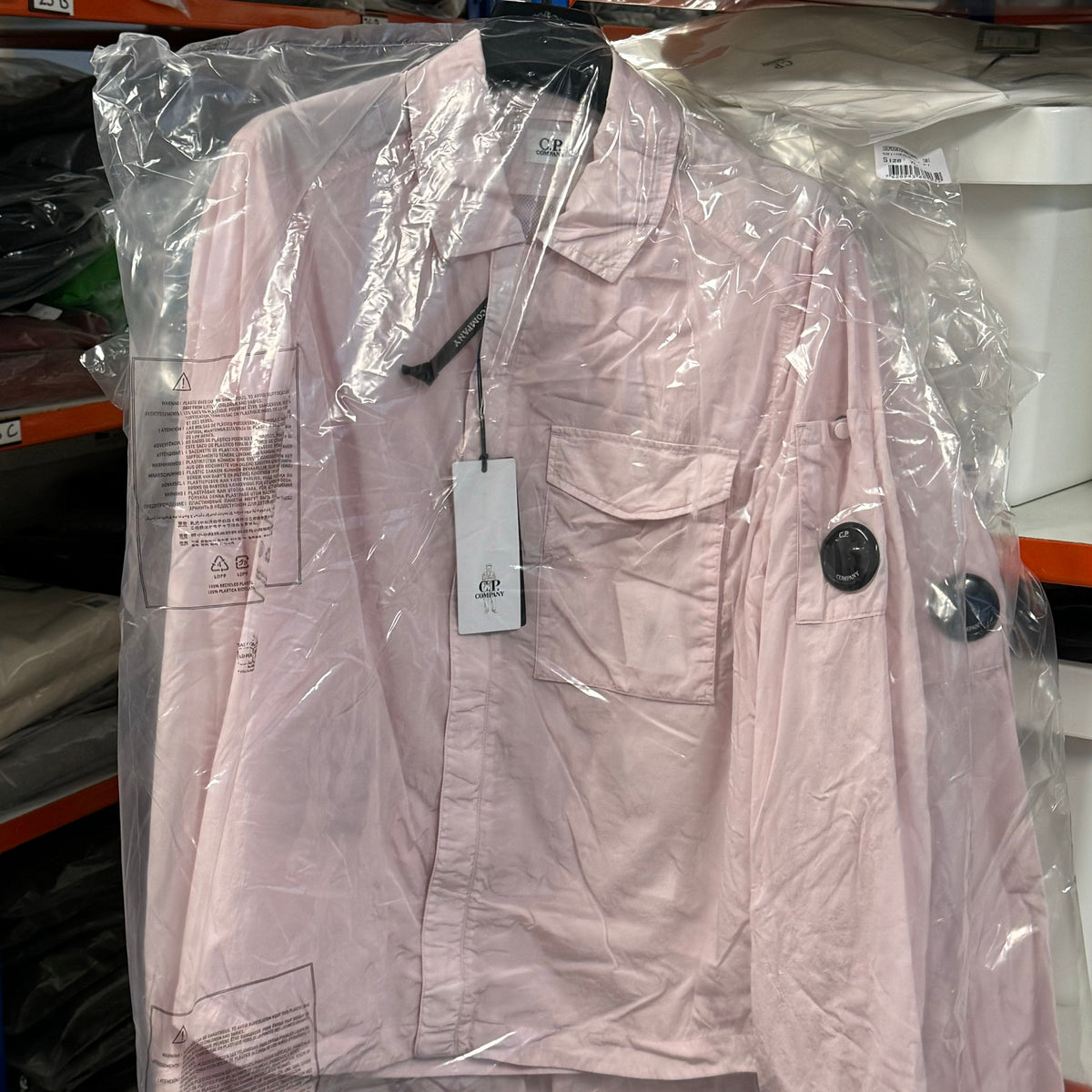CP Company Chrome Lens Overshirt in Heavenly Pink Castmark