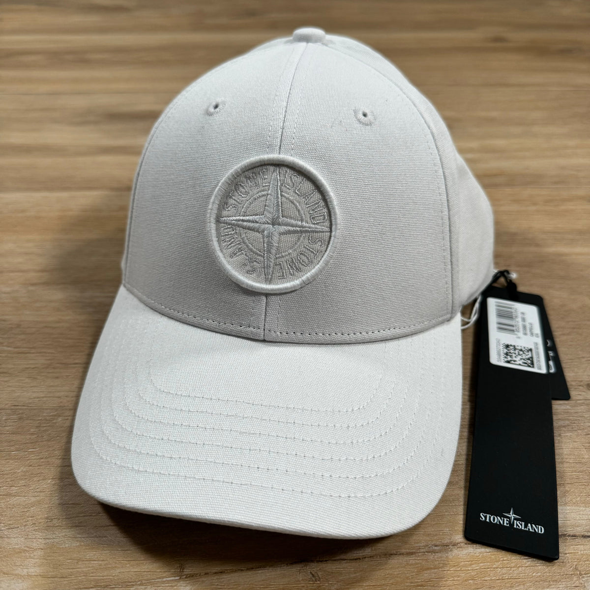 Stone Island Compass Logo Cap in White Castmark