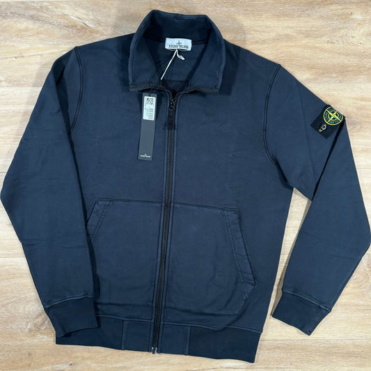Stone Island Organic Cotton Full-Zip Sweatshirt in Navy Castmark