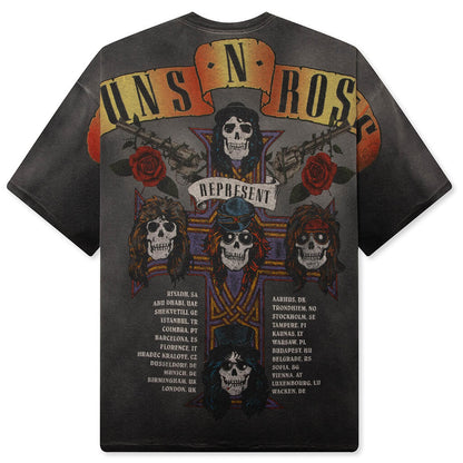 Represent x Guns N' Roses Tour T-Shirt - Stained Black