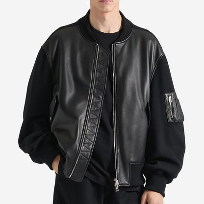 Givenchy Leather And Wool Cocoon Bomber Jacket