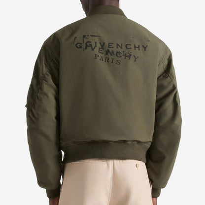 Givenchy Stamp Print Couture Seam Bomber Jacket