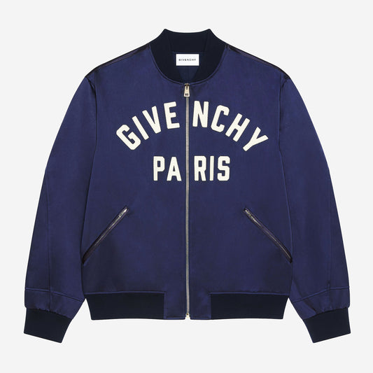 Givenchy Paris Zipped Satin Bomber Jacket