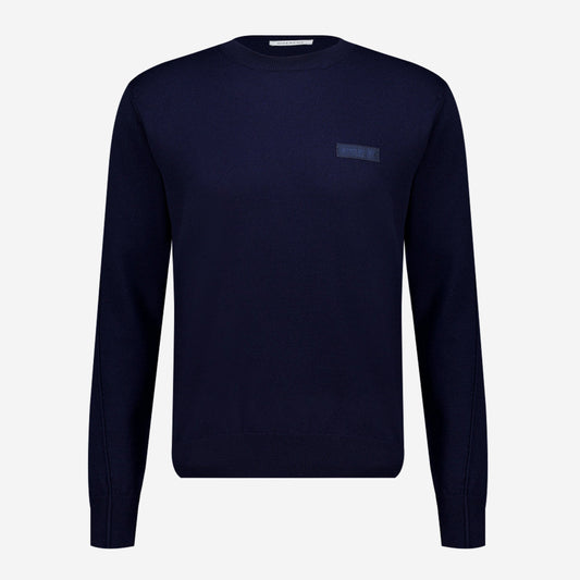 Givenchy Night Blue Merino Wool Crewneck Knitwear