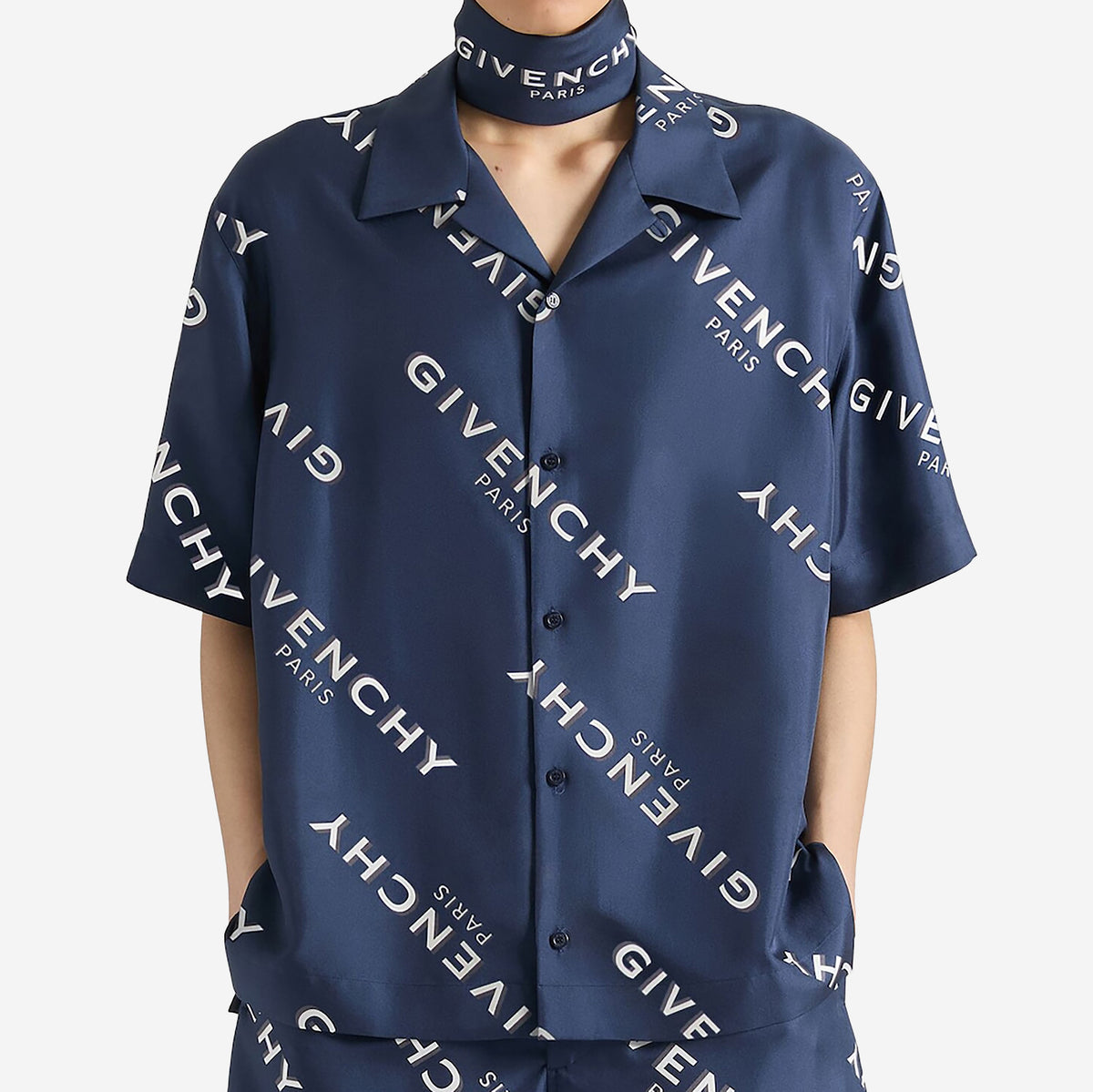 Givenchy Silk Twill Shadow Print Shirt