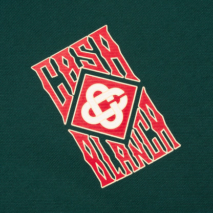 Gothic Stacked Logo Printed Hoodie - Green
