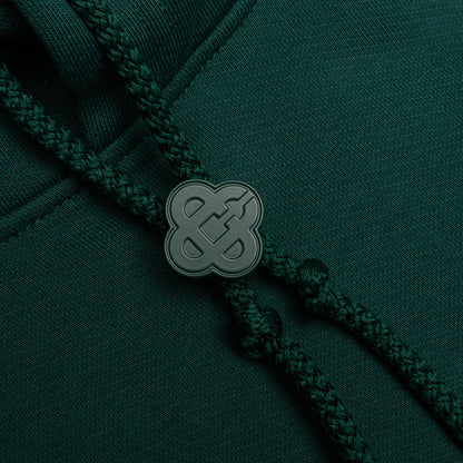 Gothic Stacked Logo Printed Hoodie - Green