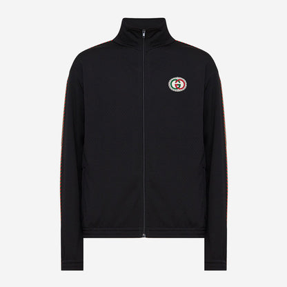 Gucci Zip Up Web Knit Track Jacket