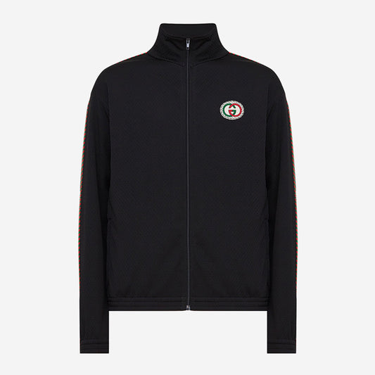 Gucci Zip Up Web Knit Track Jacket