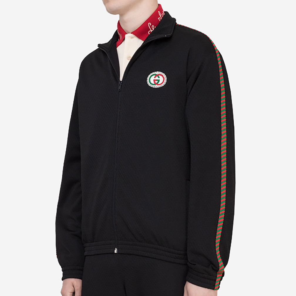 Gucci Zip Up Web Knit Track Jacket