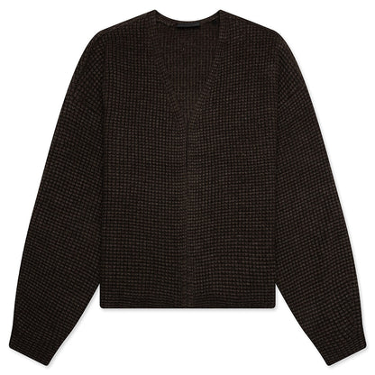 Heavy Waffle Cardigan - Brown