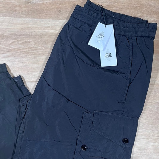 CP Company Chrome-R Lens Cargo Pants in Black Castmark