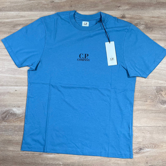 CP Company 30/1 Jersey British Sailor T-Shirt in Aegean Blue Castmark