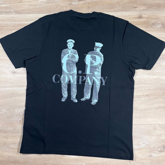 CP Company 30/1 Jersey British Sailor T-Shirt in Black Castmark