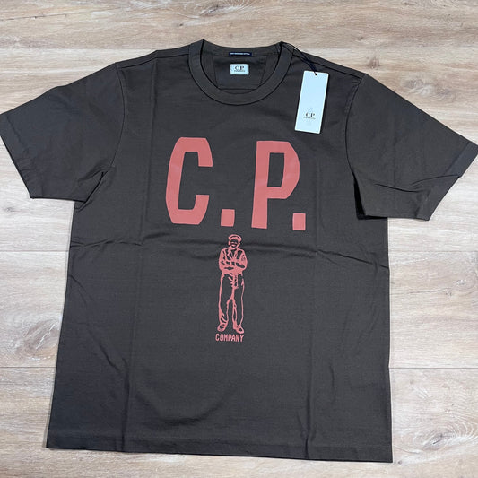 CP Company Mercerized 30/2 Jersey Sailor T-Shirt in Ivy Green Castmark