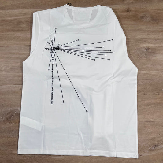 CP Company Metropolis Long Sleeved T-Shirt in White Castmark