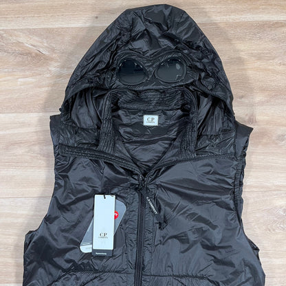 CP Company Nada Shell Goggle Padded Gilet in Black Castmark