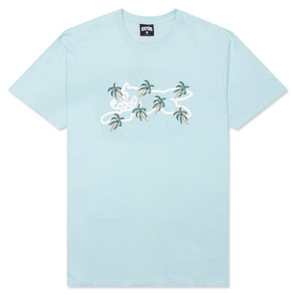 Palm S/S Tee - Cool Blue