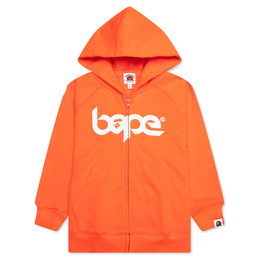 Kid's Bape Relaxed Fit Pigment Dye Zip Hoodie - Orange