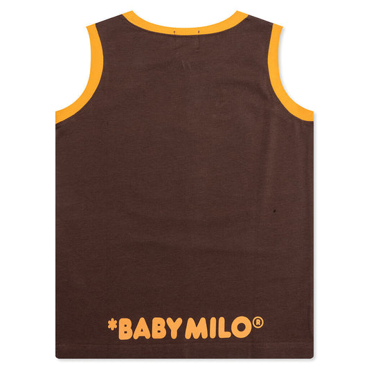 Kid's Milo Face Tank Top - Brown