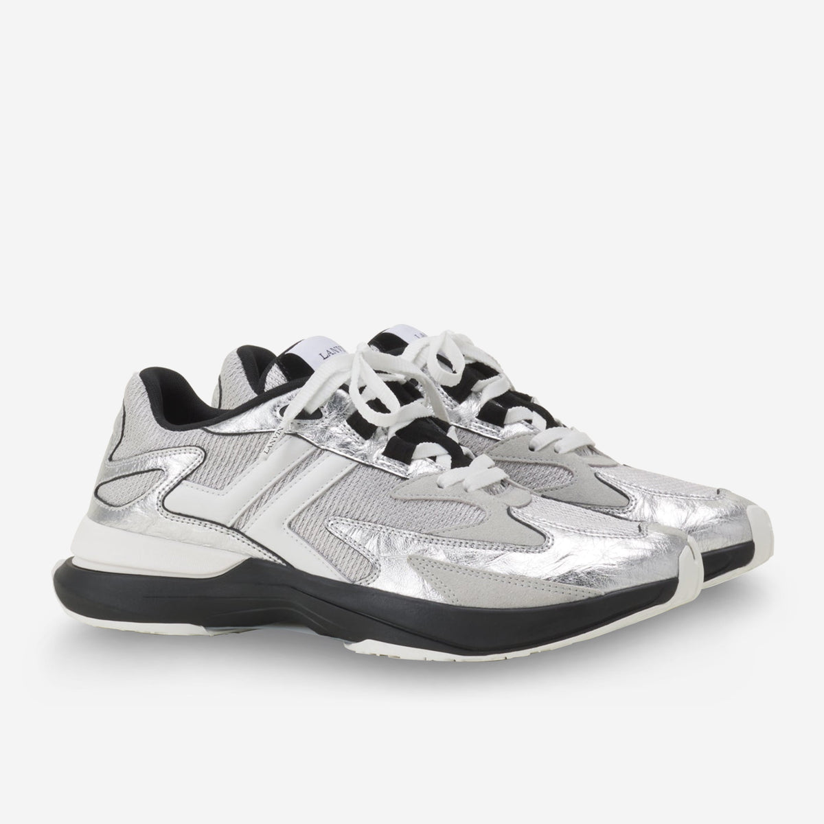 Lanvin Crinkled Metallic Leather JLA Sneakers