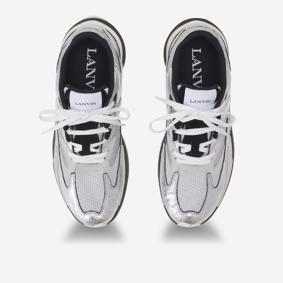 Lanvin Crinkled Metallic Leather JLA Sneakers