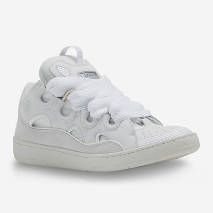 Lanvin White Leather Curb Sneakers