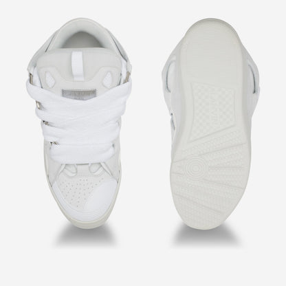 Lanvin White Leather Curb Sneakers
