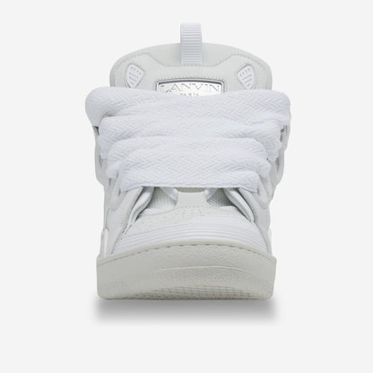 Lanvin White Leather Curb Sneakers