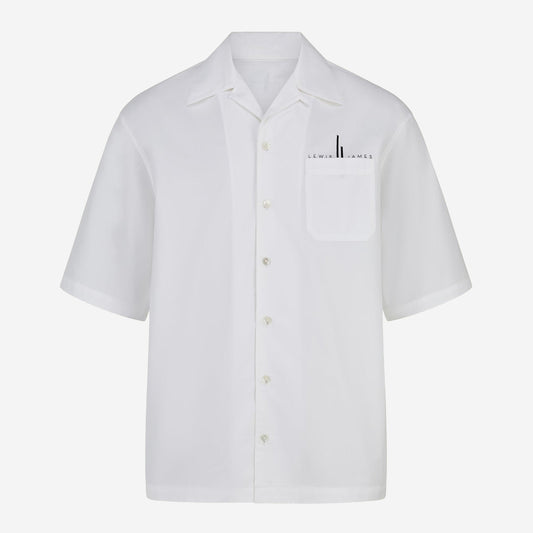 Lewis James Oversized Hidden Pocket Logo Bowling Shirt