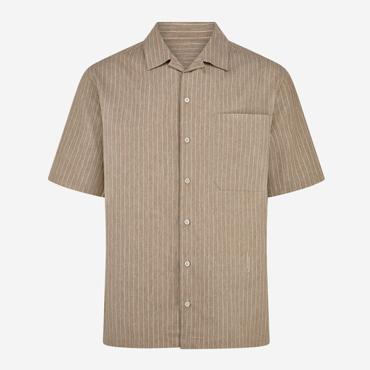 Lewis James Villa Pinstripe Embroidered Shirt