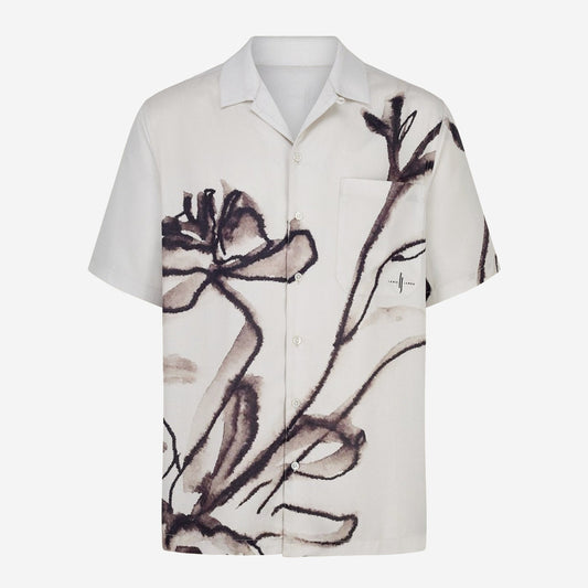 Lewis James Poppy Floral Printed Tencel Shirt