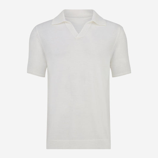 Lewis James Extra Fine Merino Wool WIth Embroidery Detail Polo