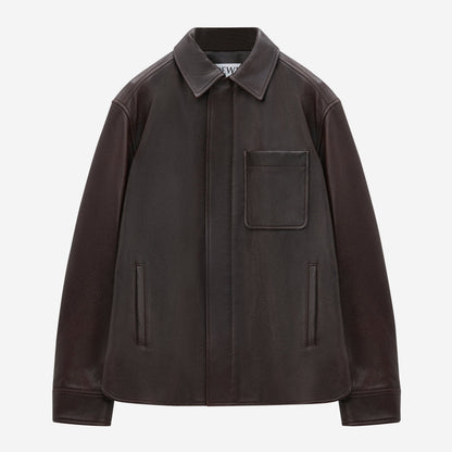 Loewe Oxblood Overshirt Deerskin Jacket