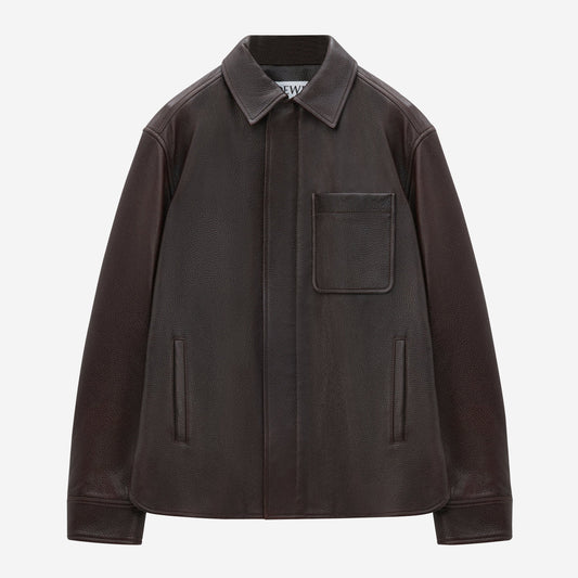 Loewe Oxblood Overshirt Deerskin Jacket
