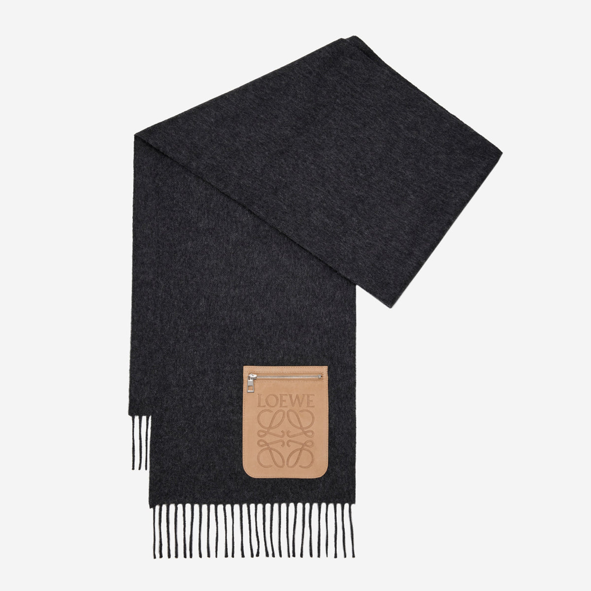 Loewe Anagram Patch Pocket Cashmere Scarf
