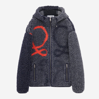 Loewe Anagram Wool Blend Hooded Jacket