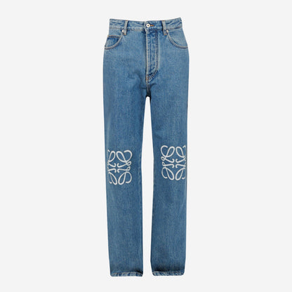 Loewe Anagram Baggy Jeans Blue