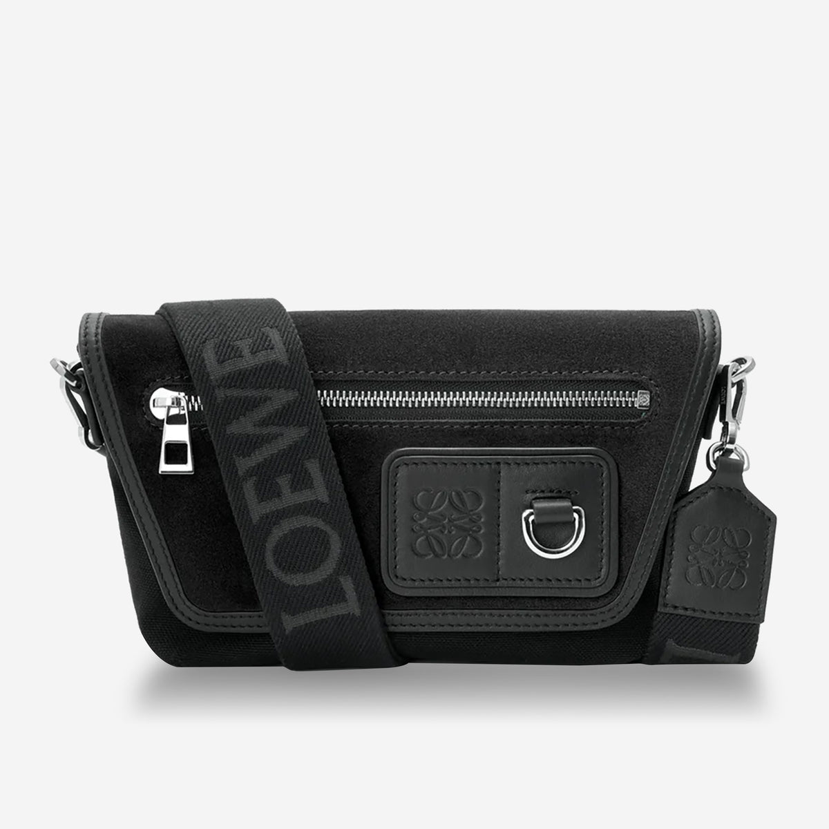 Loewe Mini Flex canvas and suede messenger bag