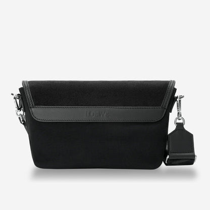 Loewe Mini Flex canvas and suede messenger bag