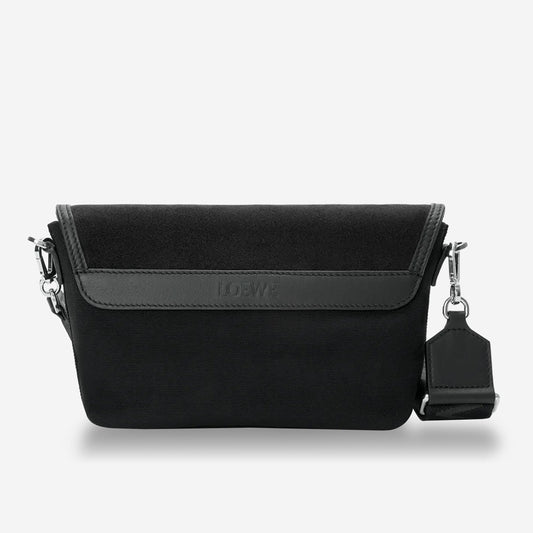 Loewe Mini Flex canvas and suede messenger bag