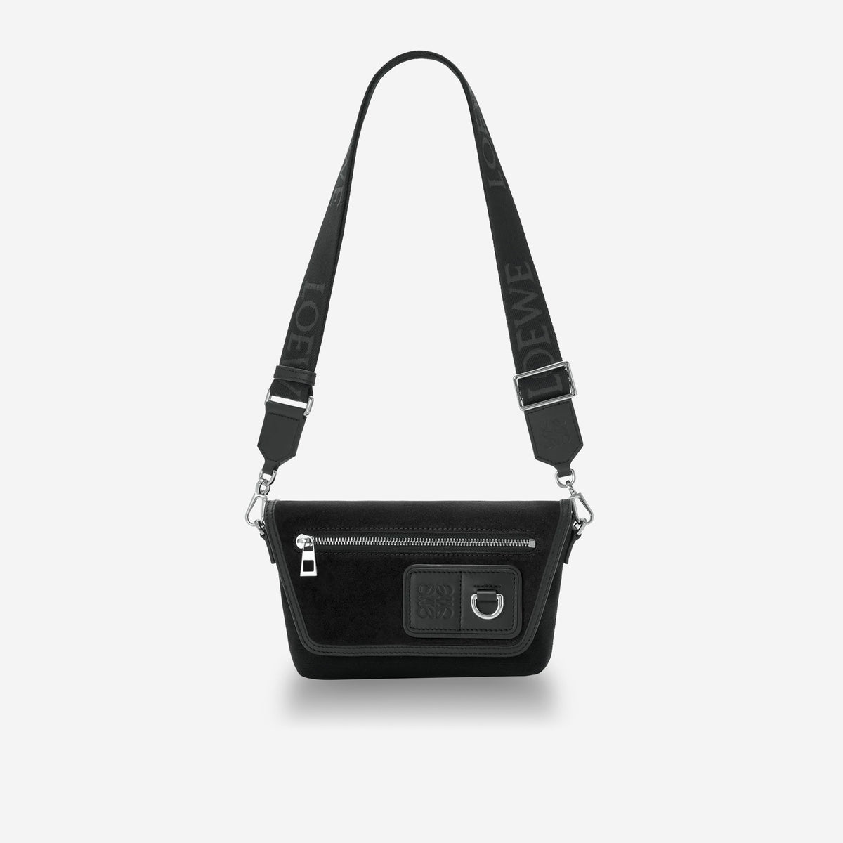 Loewe Mini Flex canvas and suede messenger bag
