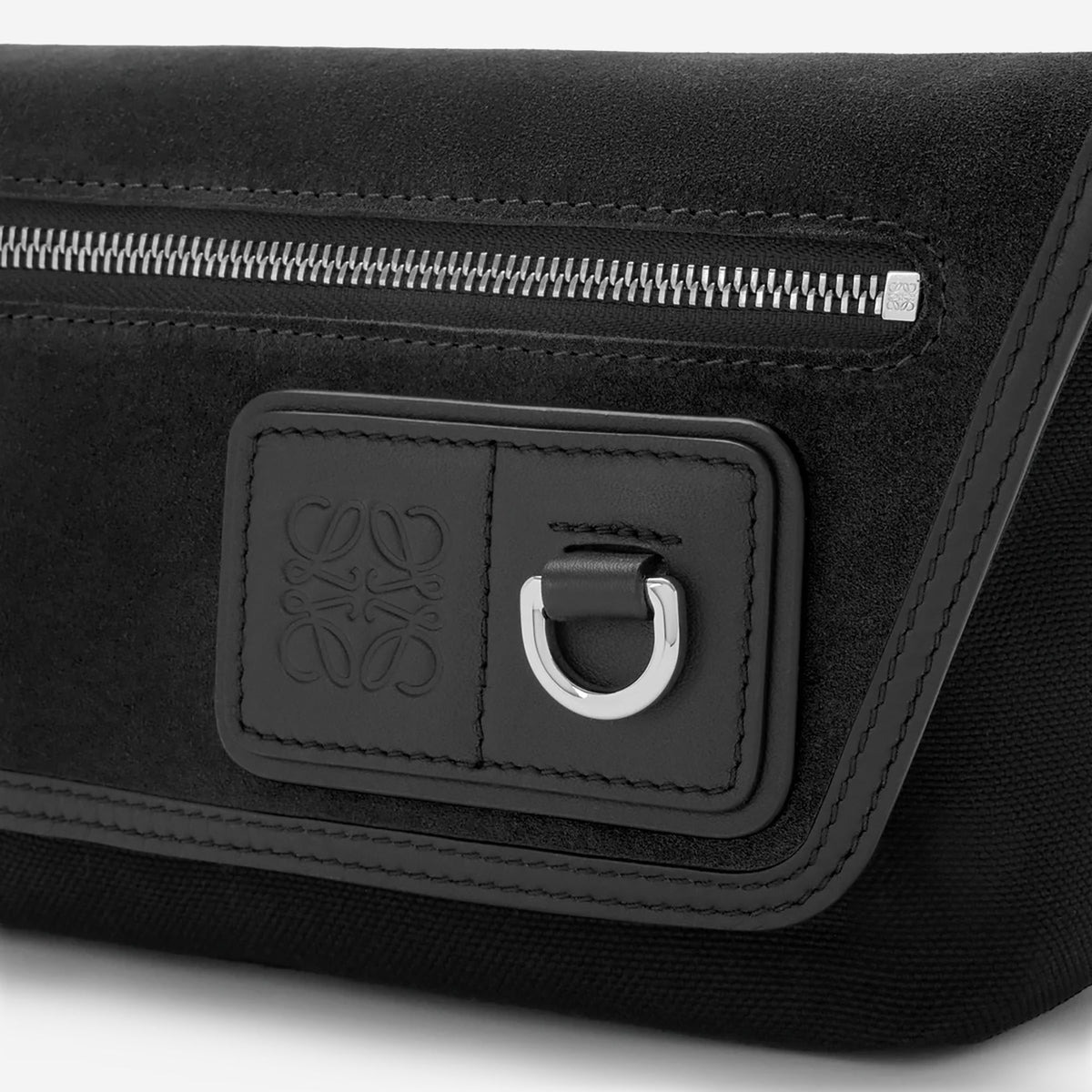 Loewe Mini Flex canvas and suede messenger bag