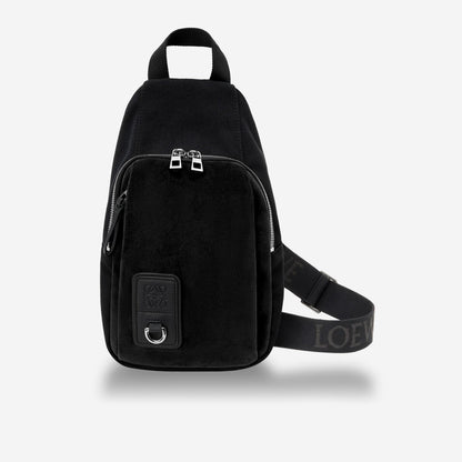 Loewe Canvas And Suede Flex Sling Bag