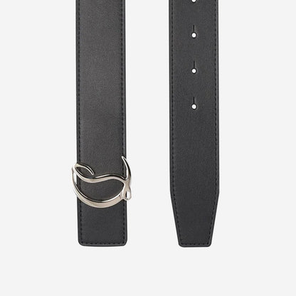 Christian Louboutin CL Logo Reversible Black And Cafe 35mm Belt