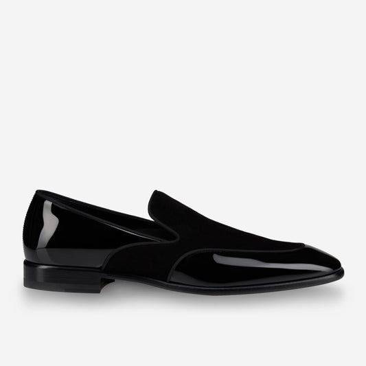 Christian Louboutin Yaki Patent Calf Leather And Veau Velours Loafers