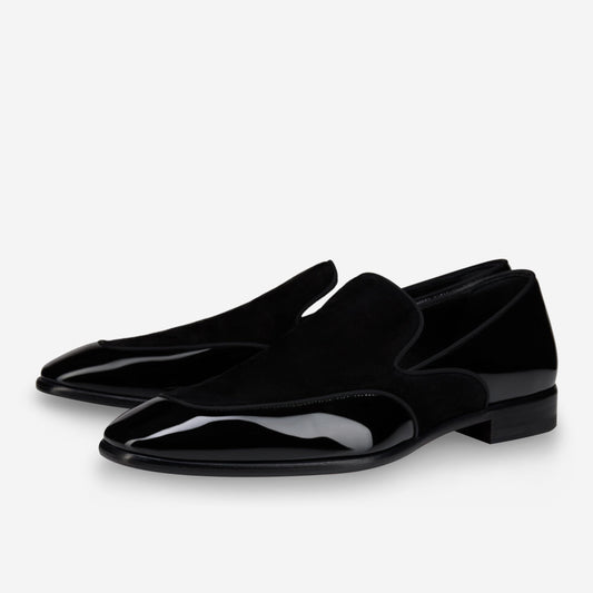 Christian Louboutin Yaki Patent Calf Leather And Veau Velours Loafers