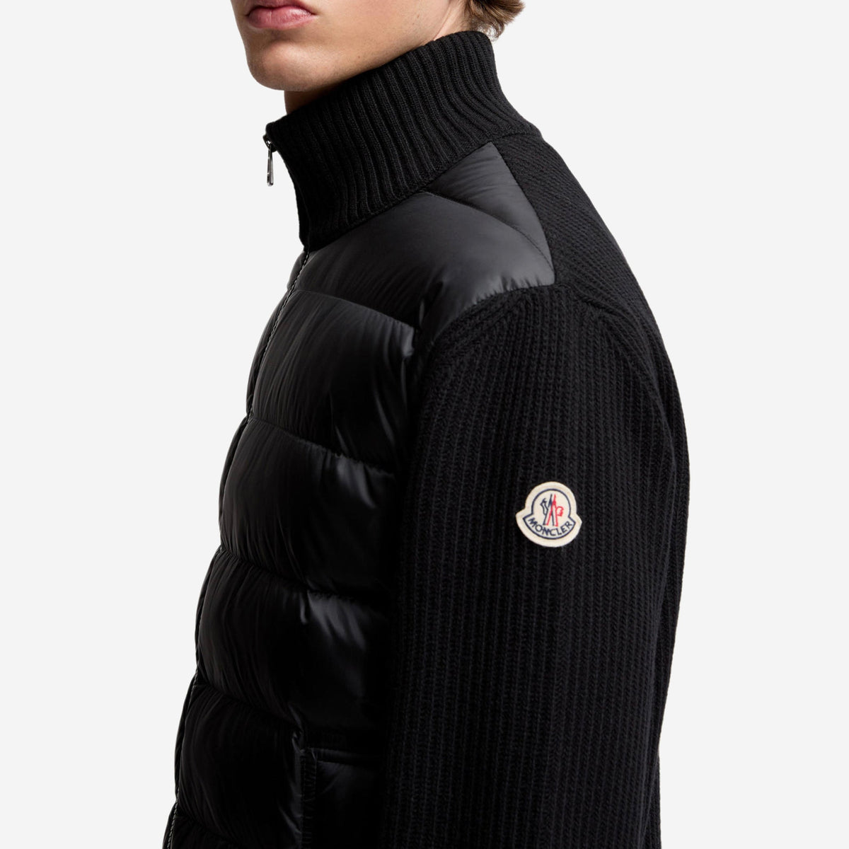 Moncler Padded Wool & Cashmere Zip-Up Cardigan