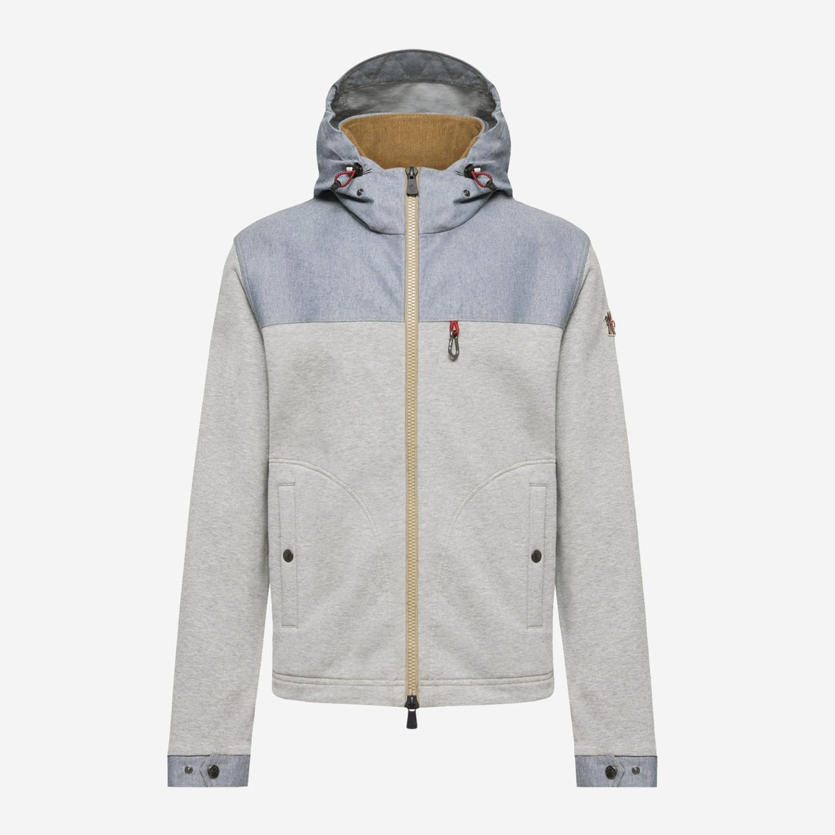 Moncler Grenoble Cotton & Chambray Zip-Up Sweatshirt