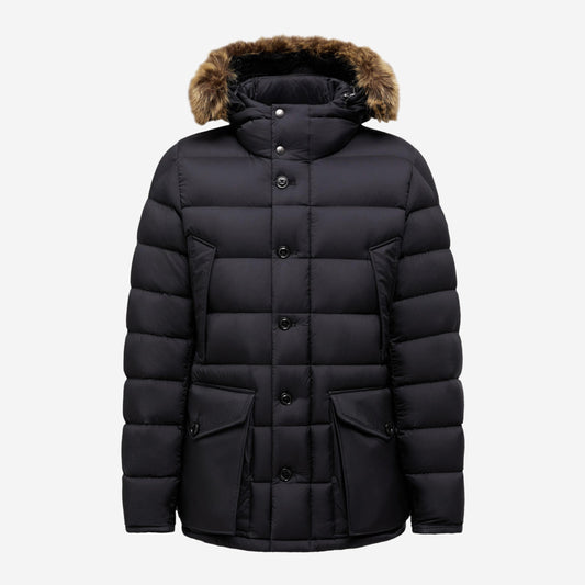 Moncler Clunye Fur Hooded Down Jacket